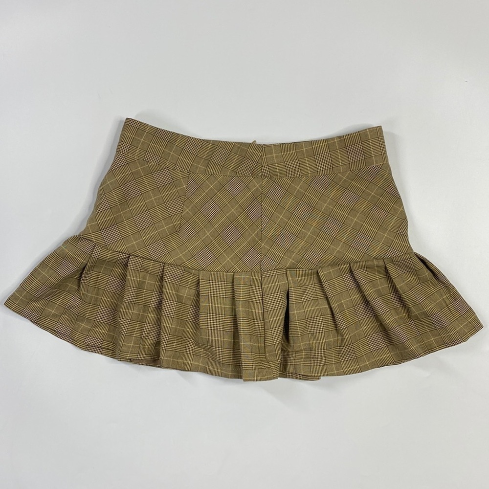 Cider Brown Plaid Mini Skort Size Large